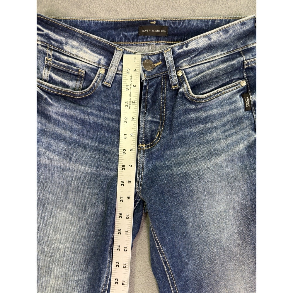 Silver Jeans Womens 27 Blue Medium Wash Mid Rise Suki Straight Stretch Denim - Picture 4 of 10